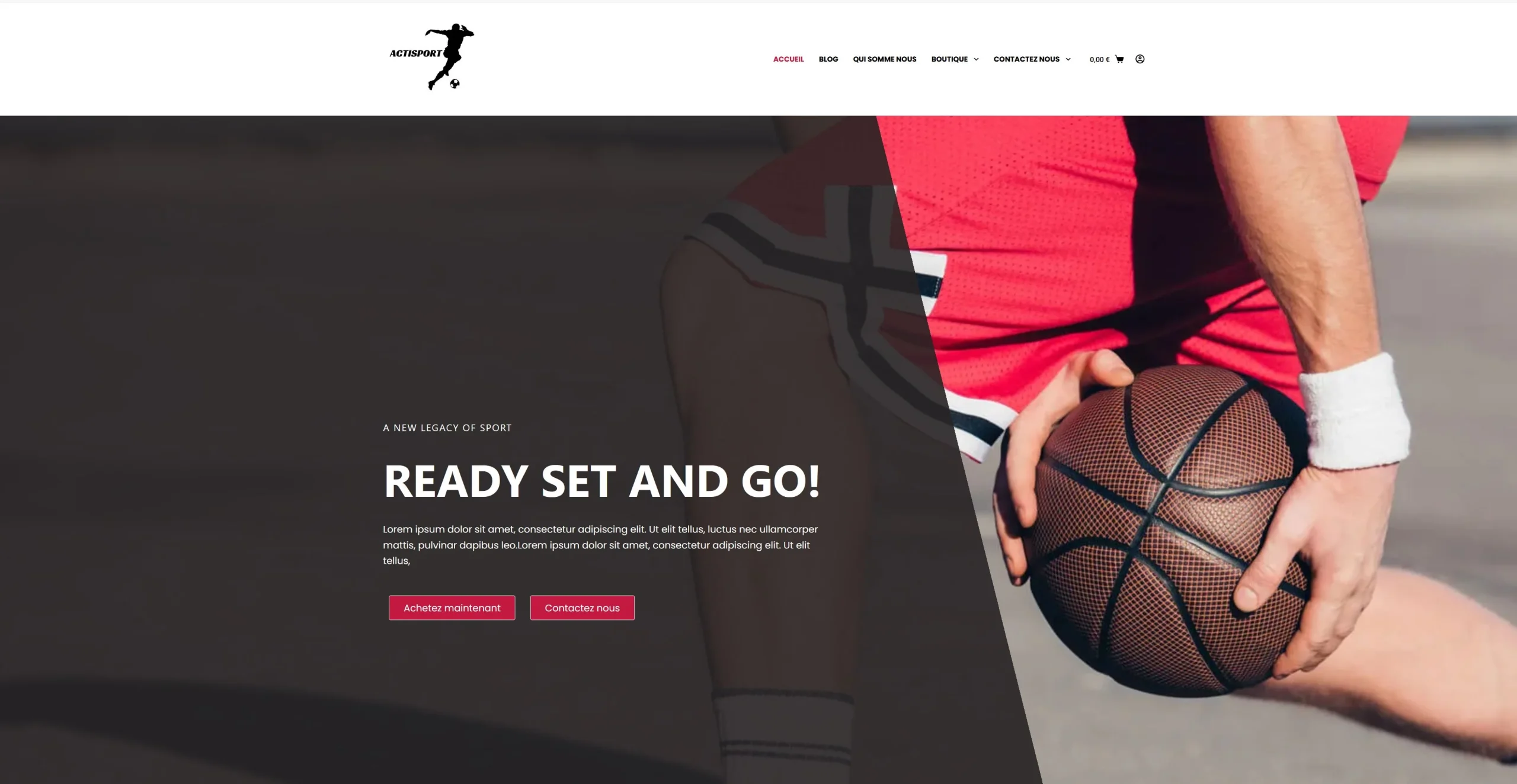 image de projet site E-commerce sur le sport