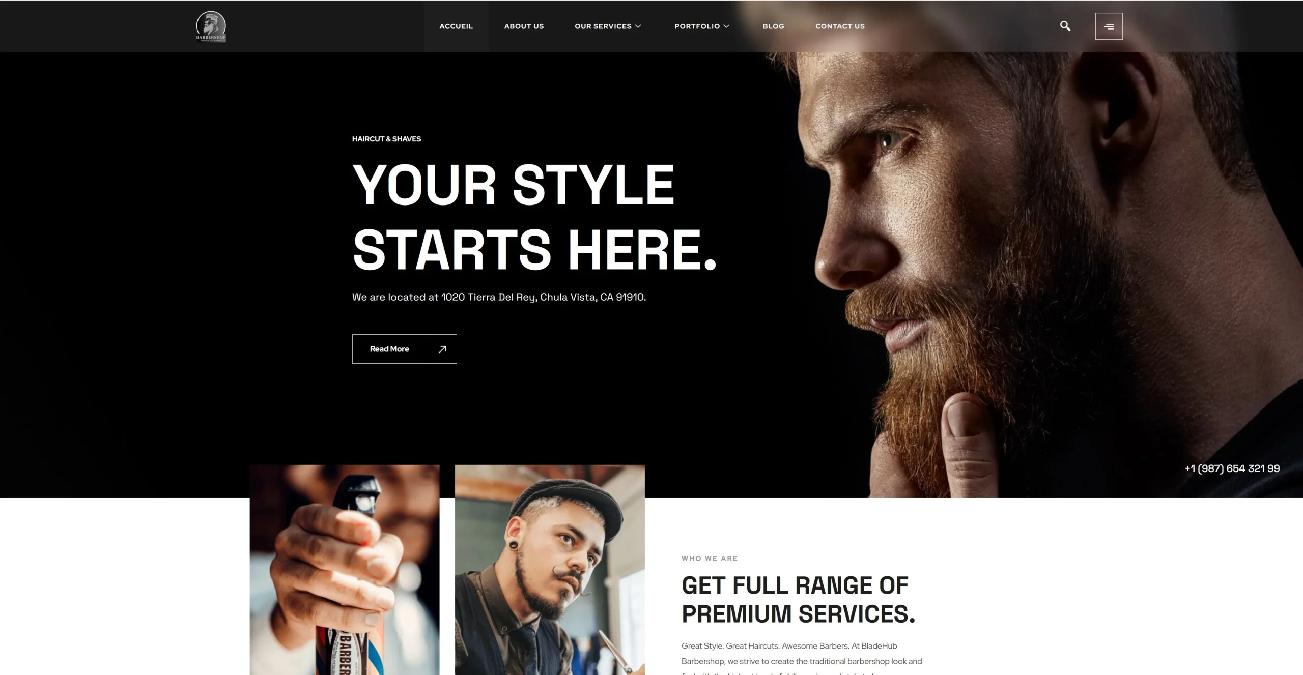 image de projet site de barbier